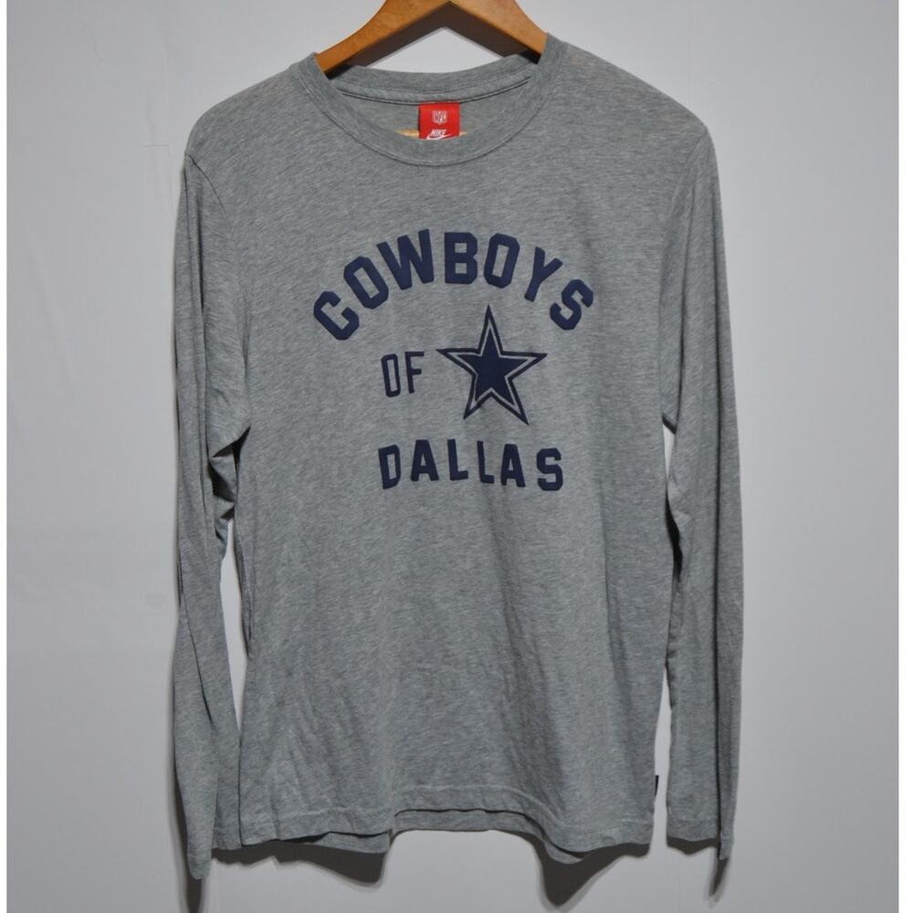 Nike NFL Dallas Cowboys Men's Long Sleeve Shirt Gray & Blue Size Large